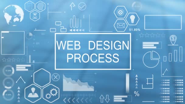 Proceso de Diseño Web, Tipografía Animada — Vídeo de stock