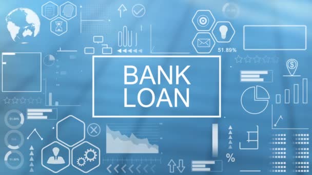 Empréstimo bancário, tipografia animada — Vídeo de Stock