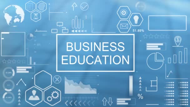 Educación Empresarial, Tipografía Animada — Vídeo de stock