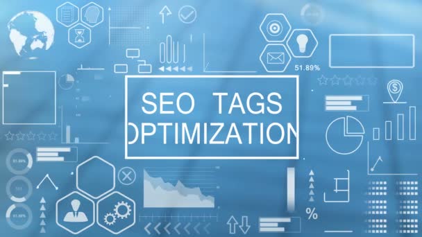 SEO Tags Optimering, Animeret typografi – Stock-video