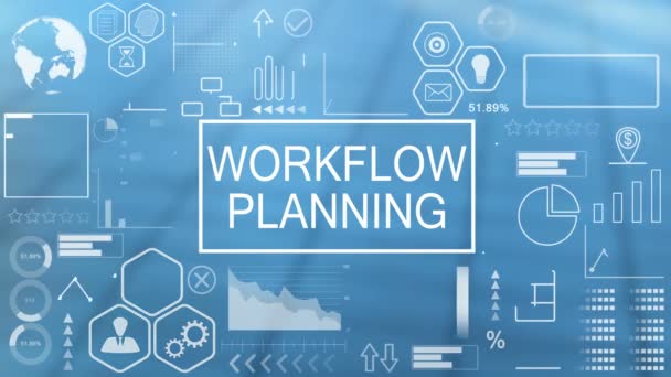Planejamento do fluxo de trabalho, tipografia animada — Vídeo de Stock