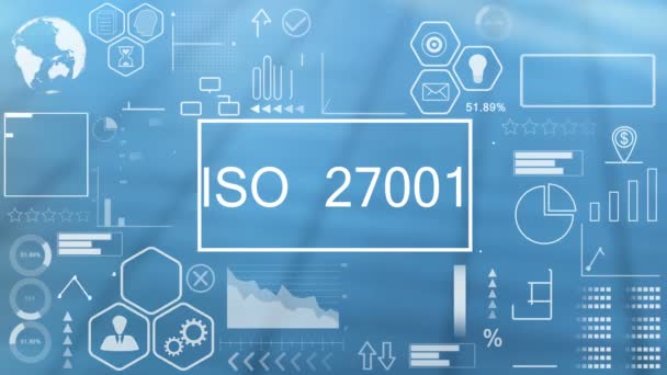 ISO 27001, Tipografía animada — Vídeos de Stock