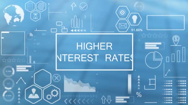 Taxas de Interesse Superior, Tipografia Animada — Vídeo de Stock