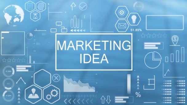 Idea de Marketing, Tipografía Animada — Vídeo de stock