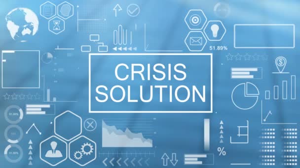 Solución de crisis, tipografía animada — Vídeo de stock