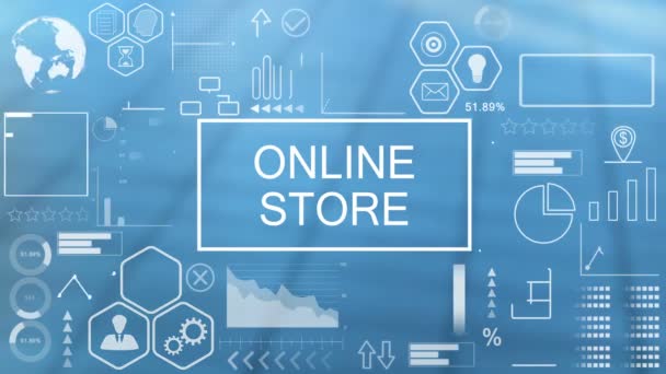 Tienda online, Tipografía animada — Vídeos de Stock