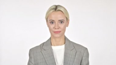 Beyaz Arkaplan 'da İşadamı İşadamı İşaret Ediyor