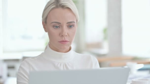 Portrait of Young Businesswoman having Coughing in Office — Stock Video