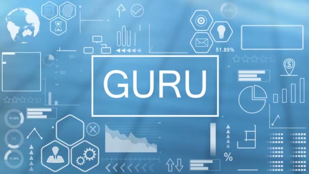 Guru, Tipografia animada — Vídeo de Stock