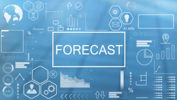 Pronóstico, Tipografía animada — Vídeo de stock