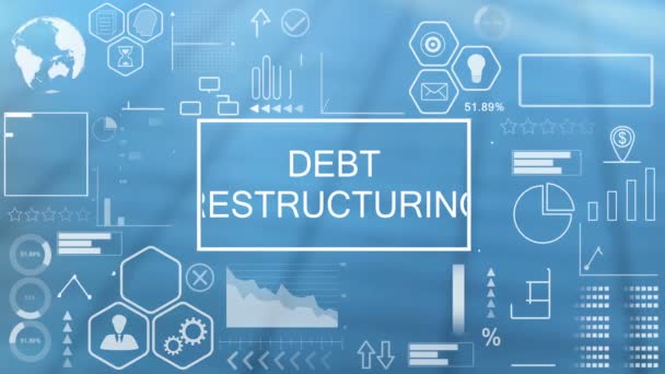 Reestruturação da dívida, tipografia animada — Vídeo de Stock