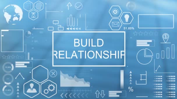 Construir relacionamento, tipografia animada — Vídeo de Stock