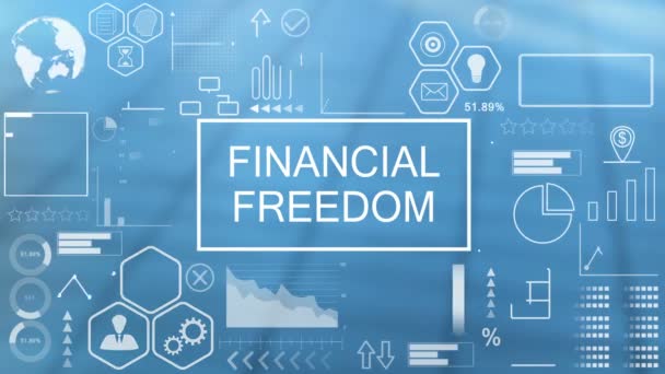 Liberdade Financeira, Tipografia Animada — Vídeo de Stock