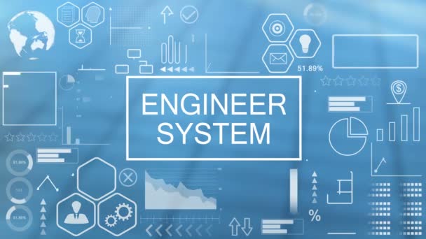 Sistema de Ingeniero, Tipografía Animada — Vídeo de stock