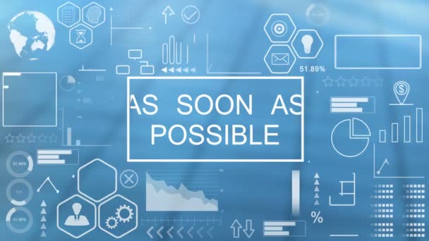 Tan pronto como sea posible, tipografía animada — Vídeo de stock