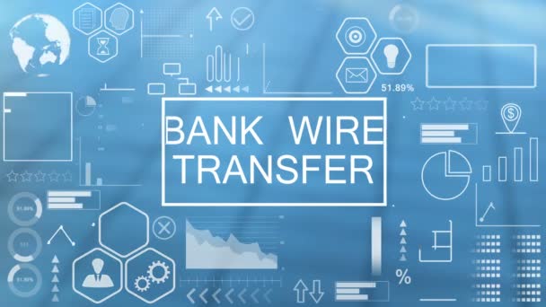 Bank Wire Transfer, Animated Typography — стокове відео