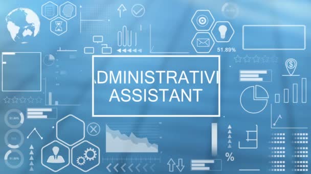 Asistente Administrativo, Tipografía Animada Virtual — Vídeos de Stock