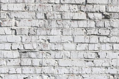 Kırmızı tuğla, modern tasarım iç oda, bar ve restoran için çatı katı tarzında beyaz boyalı duvar eski yapılmış