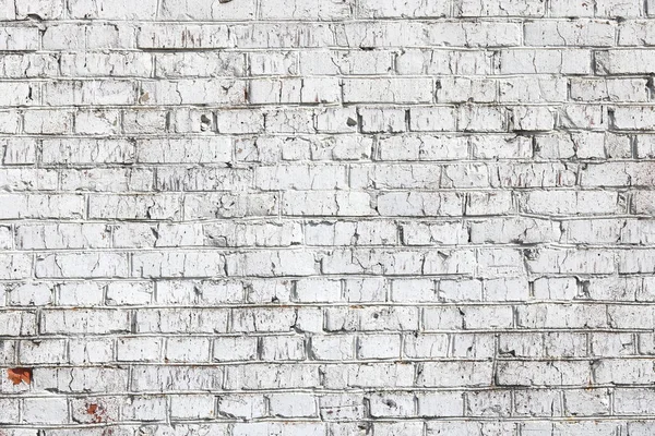 Parede Velha Feita Tijolo Vermelho Pintado Branco Estilo Loft Para — Fotografia de Stock