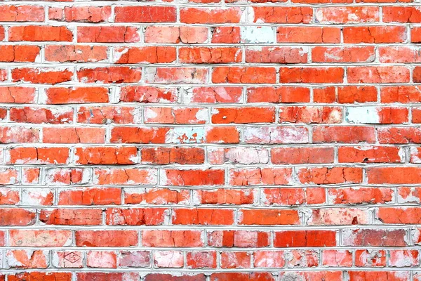 Стіна Яскравої Старої Червоної Цегли Красивий Фон Стилі Лофт Сучасного — стокове фото