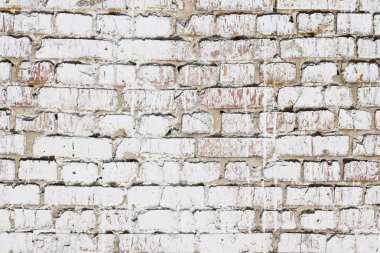 Kırmızı tuğla, modern tasarım iç oda, bar ve restoran için çatı katı tarzında beyaz boyalı duvar eski yapılmış