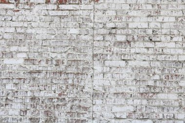 Kırmızı tuğla, modern tasarım iç oda, bar ve restoran için çatı katı tarzında beyaz boyalı duvar eski yapılmış