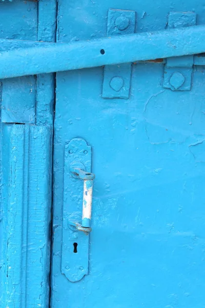 Old White Door Knob Old Blue Background — Stock Photo, Image