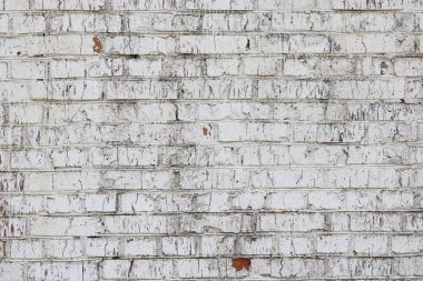 Kırmızı tuğla, modern tasarım iç oda, bar ve restoran için çatı katı tarzında beyaz boyalı duvar eski yapılmış