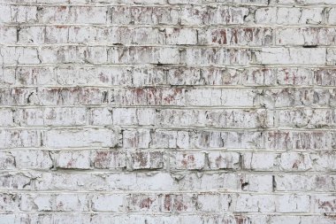 Kırmızı tuğla, modern tasarım iç oda, bar ve restoran için çatı katı tarzında beyaz boyalı duvar eski yapılmış