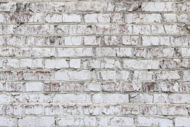 Kırmızı tuğla, modern tasarım iç oda, bar ve restoran için çatı katı tarzında beyaz boyalı duvar eski yapılmış