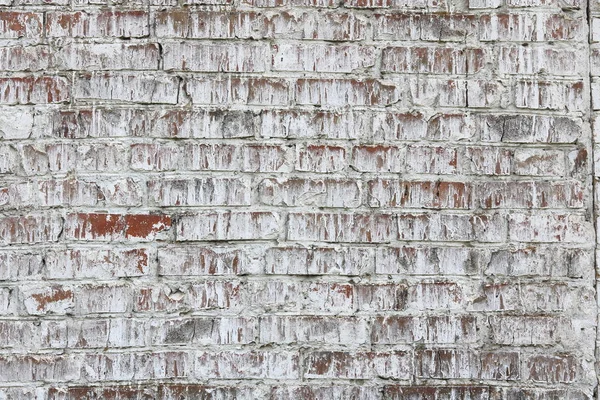 Antigua Pared Ladrillo Rojo Pintado Blanco Estilo Loft Para Interior — Foto de Stock