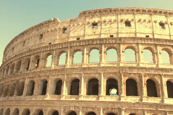 Colosseo Roma Primo Piano Dell Anfiteatro Flavio Italia Europa — Foto Stock