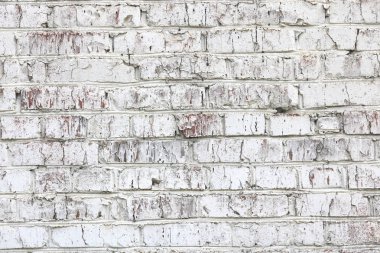 Kırmızı tuğla, modern tasarım iç oda, bar ve restoran için çatı katı tarzında beyaz boyalı duvar eski yapılmış