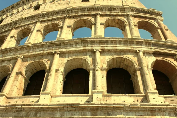 Colosseum Rome Flavian Amphitheatre Closeup Italy Europe — Stock Photo, Image