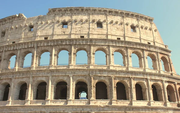 Roma Colosseum Flavian Amfitiyatro Closeup Talya Avrupa — Stok fotoğraf