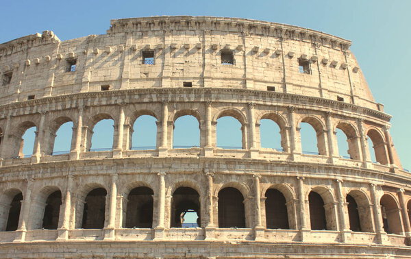 Colosseum in Rome - Flavian Amphitheatre closeup, Italy, Europe.