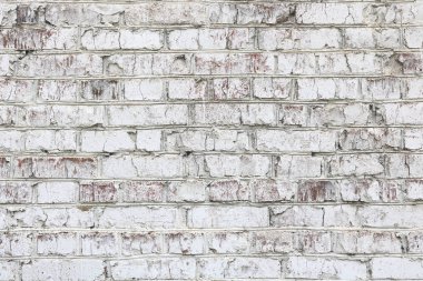 Kırmızı tuğla, modern tasarım iç oda, bar ve restoran için çatı katı tarzında beyaz boyalı duvar eski yapılmış