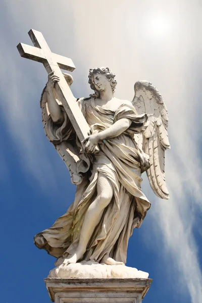 Скульптура Берніні Біля Мосту Сан Анджело Перед Кастелем Анджело Римі — стокове фото