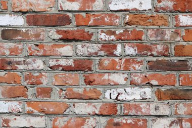 Modern iç tasarım ve endüstriyel bina, apartman ve evler için güzel bir tavan arası tarzı arka plan olarak eski parlak tuğlalardan oluşan bir duvar.