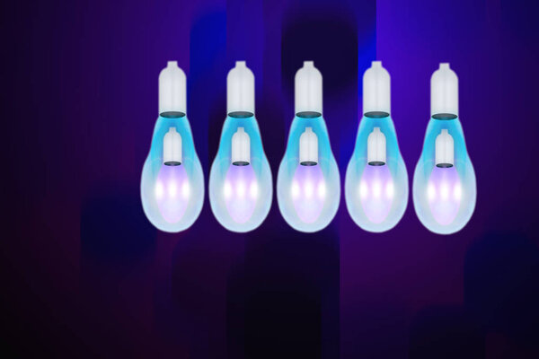 Несколько светодиодных энергосберегающих лампочек как символ энергосбережения
