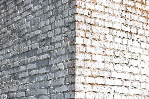 Стара Стіна Червоної Цегли Пофарбована Білий Стиль Лофт Сучасного Дизайнерського — стокове фото