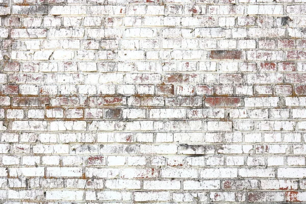 Antigua Pared Ladrillo Rojo Pintado Blanco Estilo Loft Para Interior — Foto de Stock