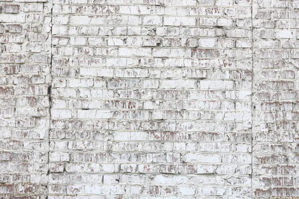 Старая Стена Красного Брика Окрашенная Белый Цвет Стиле Лофт Современного — стоковое фото