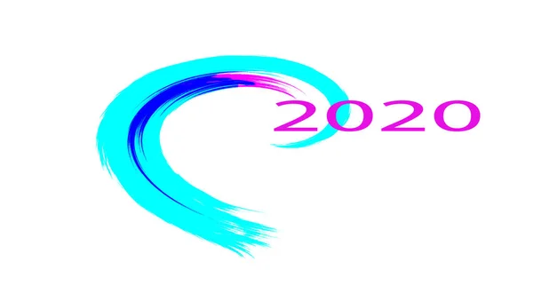 抽象蓝色圣诞背景与铭文2020 — 图库照片