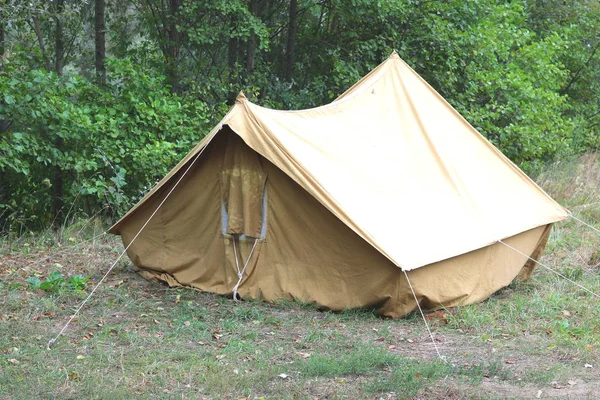 Old Canvas Tent Tourist Camp Summer — Stock Photo, Image