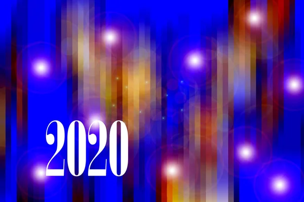 Streszczenie Niebieskie Tło Świąteczne Napisem 2020 — Zdjęcie stockowe