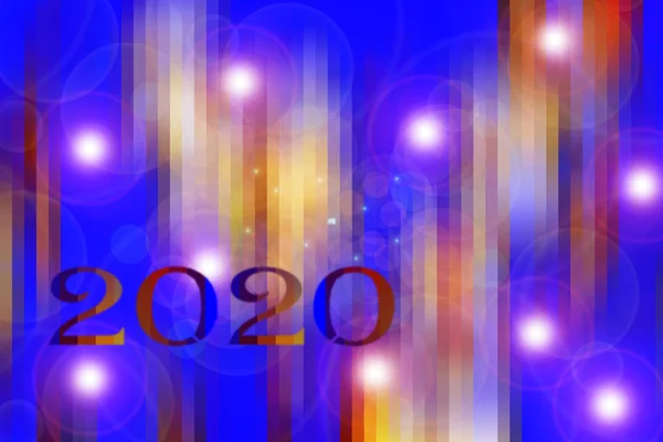 Streszczenie Niebieskie Tło Świąteczne Napisem 2020 — Zdjęcie stockowe