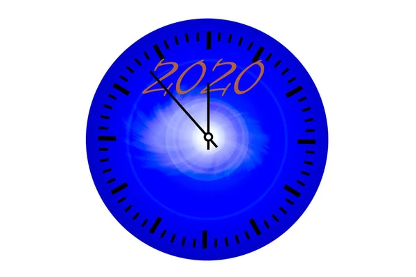 Orologio Capodanno Con Frecce Iscrizione 2020 Quadrante — Foto Stock