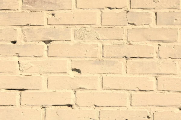 Brick Wall Beige Painted Brick Close — Stock Photo, Image