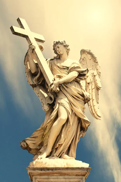 Скульптура Берніні Біля Мосту Сан Анджело Перед Кастелем Анджело Римі — стокове фото